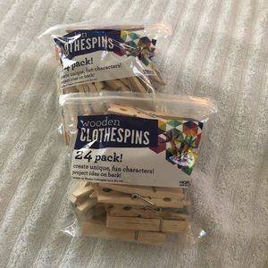 Wooden clothespins (2 packs of 24)